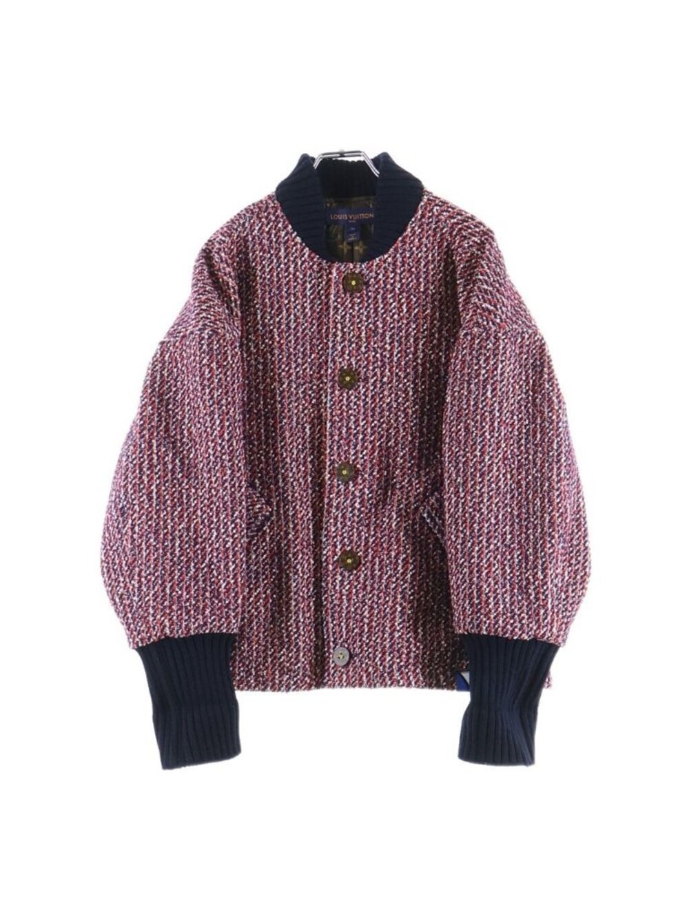Louis Vuitton Monogram Tricolor Boucle Tweed Jacket Red